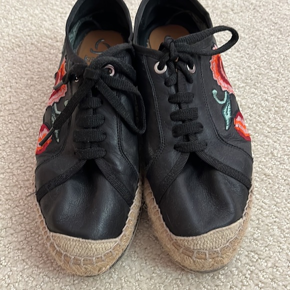 Leather Embroidered Espadrille Sneakers - Picture 4 of 4